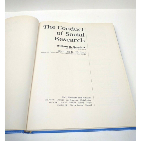 Conduct of Social Research by William B. Sanders - Thomas K. Pinhey - 1983 HB - Picture 8 of 11